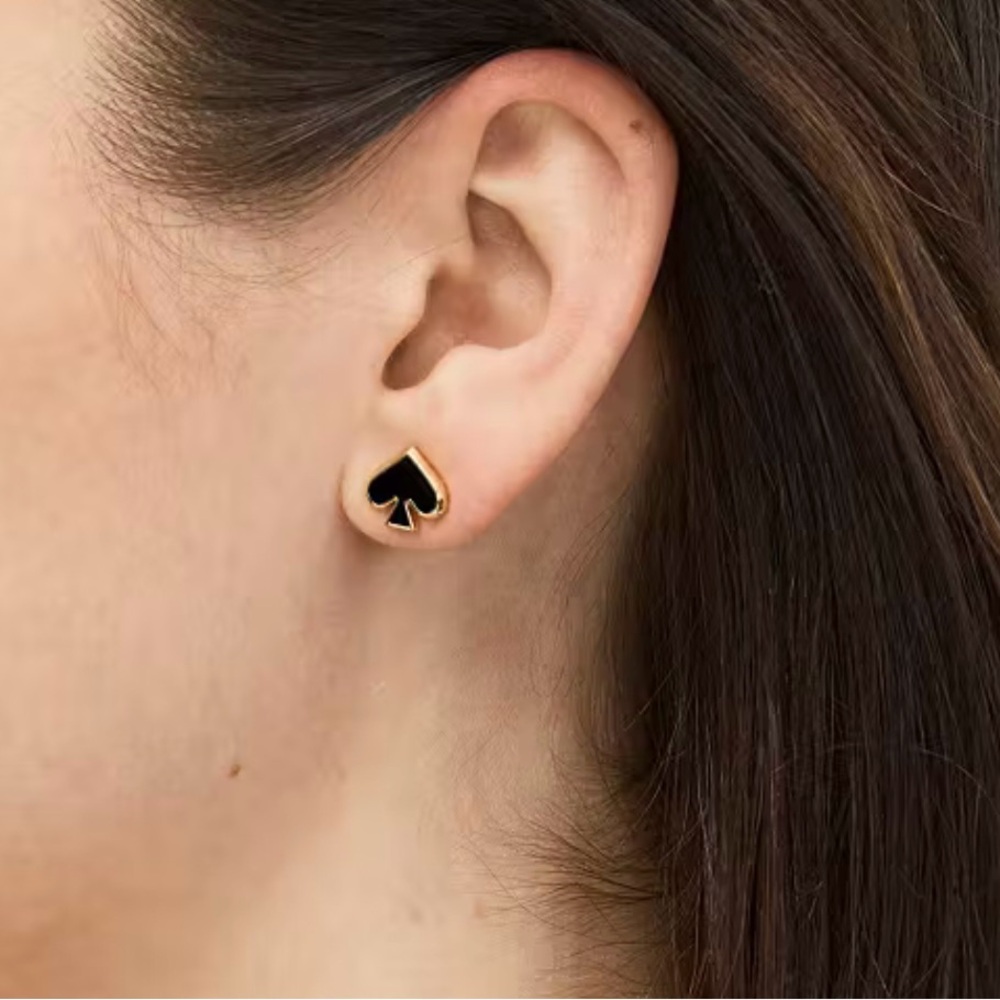 Kate Spade Black Spade Stud Earrings